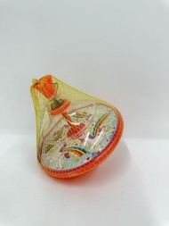 Юла прозрачная "Elefantino" Единорожки", цвет: оранжевый пластик, в сетке 14,5*15,5 см.